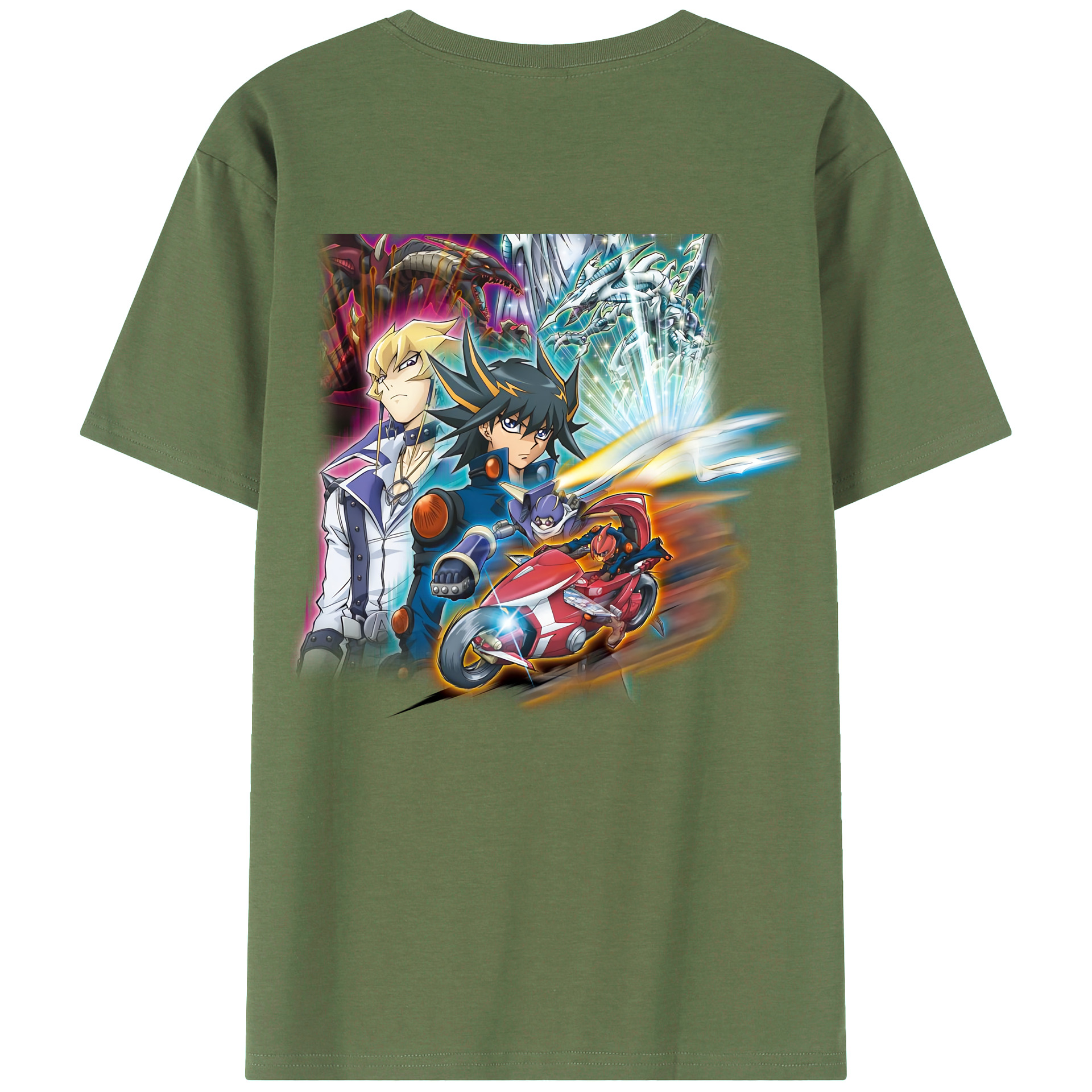 （画像用） 遊☆戯☆王 Yu-Gi-Oh! 綿100％ メンズ半袖Tシャツ（バックプリント） 通気性